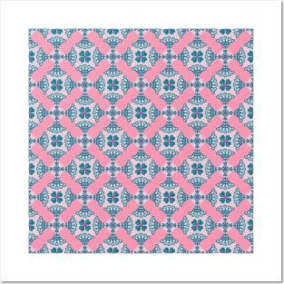 Mediterranean Geometric Tile Posters and Art